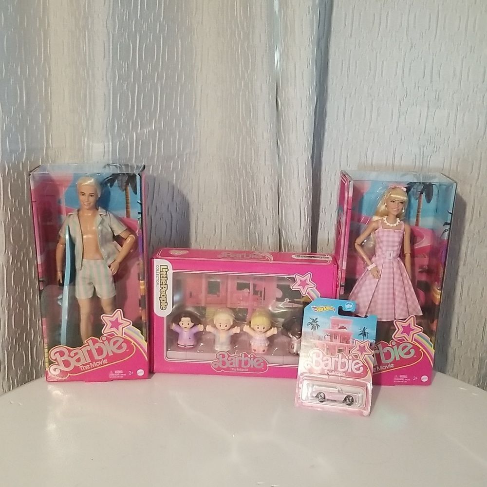 Lot BARBIE THE MOVIE LITTLE PEOPLE DELUXE SET Ken, barbie and hotwheel the movie